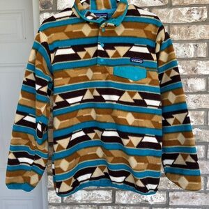 Patagonia Synchilla Snap T fleece AZTEC Women’s Med. Great Condition